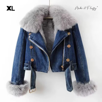 Women's Fur-Lined Denim Jacket