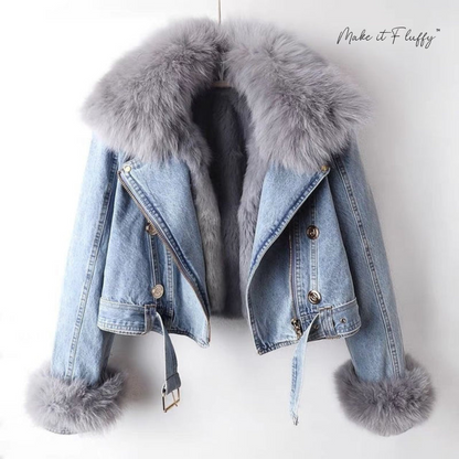 Women's Fur-Lined Denim Jacket