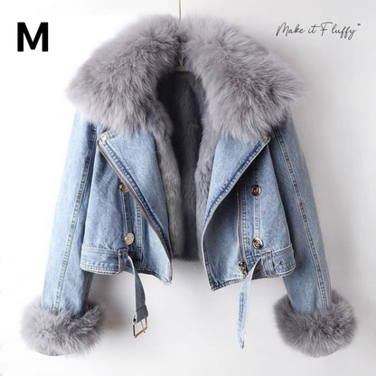 Women's Fur-Lined Denim Jacket