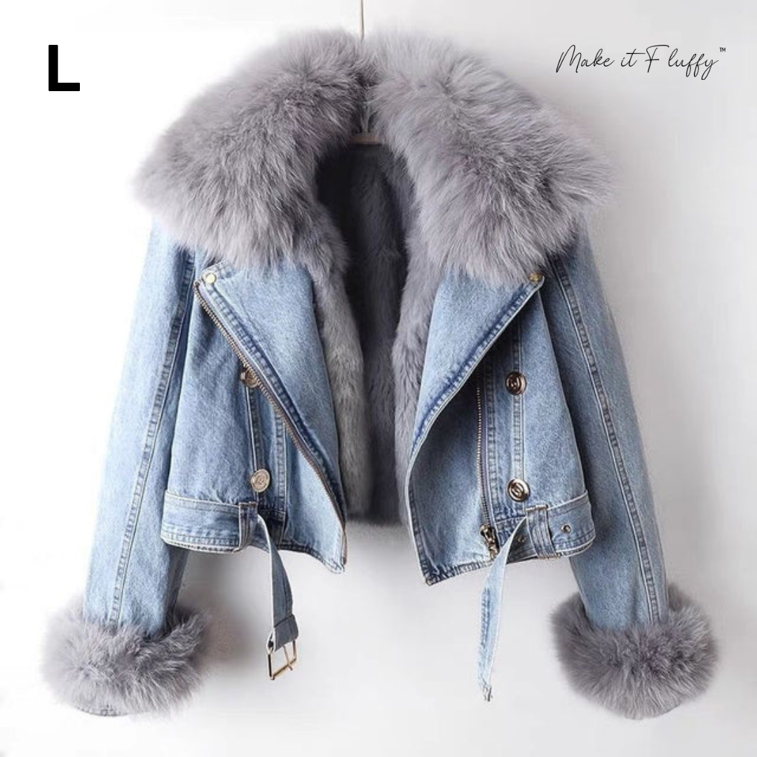 Women's Fur-Lined Denim Jacket