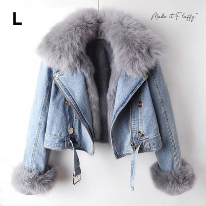 Women's Fur-Lined Denim Jacket