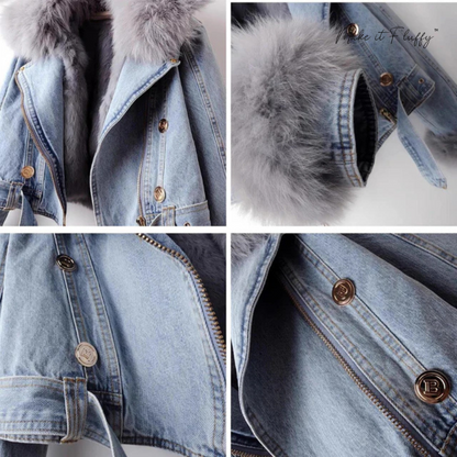 Women's Fur-Lined Denim Jacket