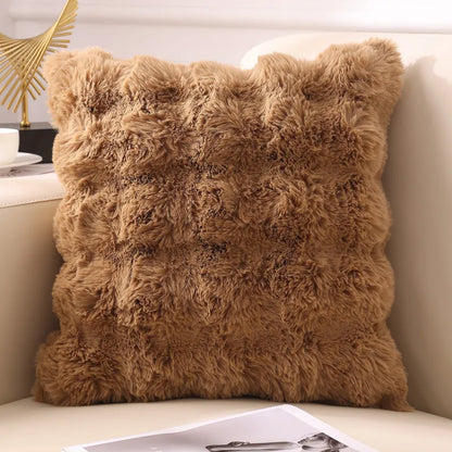 CloudFluff Ultra-Plush Wave Pillow Cover in Caramel
