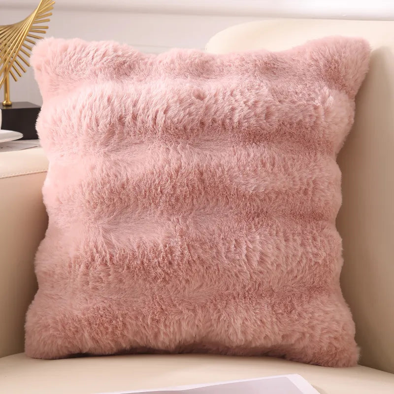CloudFluff Ultra-Plush Wave Pillow Cover in Dusty Rose