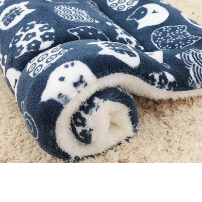 DreamNest Calming Sleep Mat, Navy Blue Cat pattern